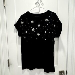 All Saints Short Sleeve Embellished Boxy Tee